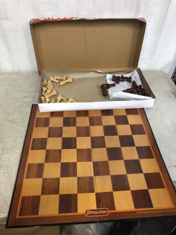 Photo 1 of Family Classics Chess by Pressman -- with Folding Board and Full Size Chess Pieces
