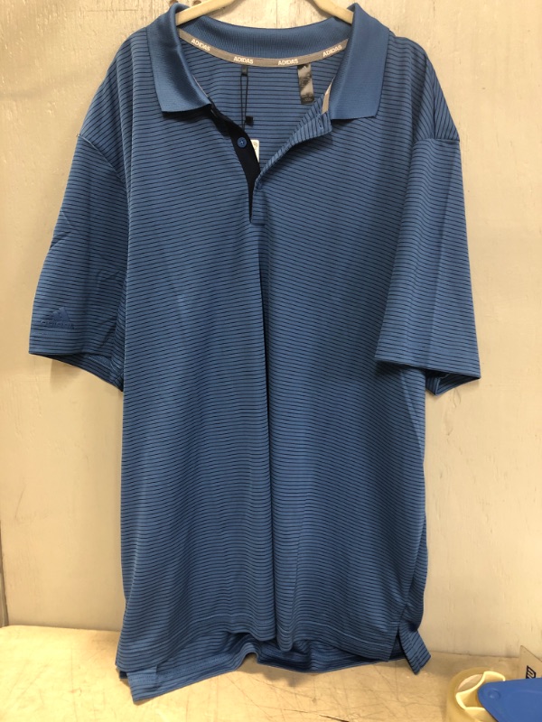 Photo 2 of adidas Ultimate365 Space Dye Stripe Polo Shirt Blue Size 2XL