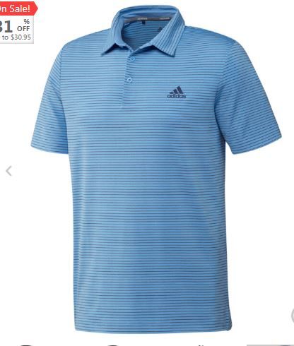 Photo 1 of adidas Ultimate365 Space Dye Stripe Polo Shirt Blue Size 2XL