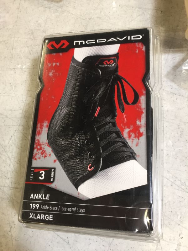 Photo 3 of McDavid 199 Lightweight Ankle Brace (Black, X-Large)