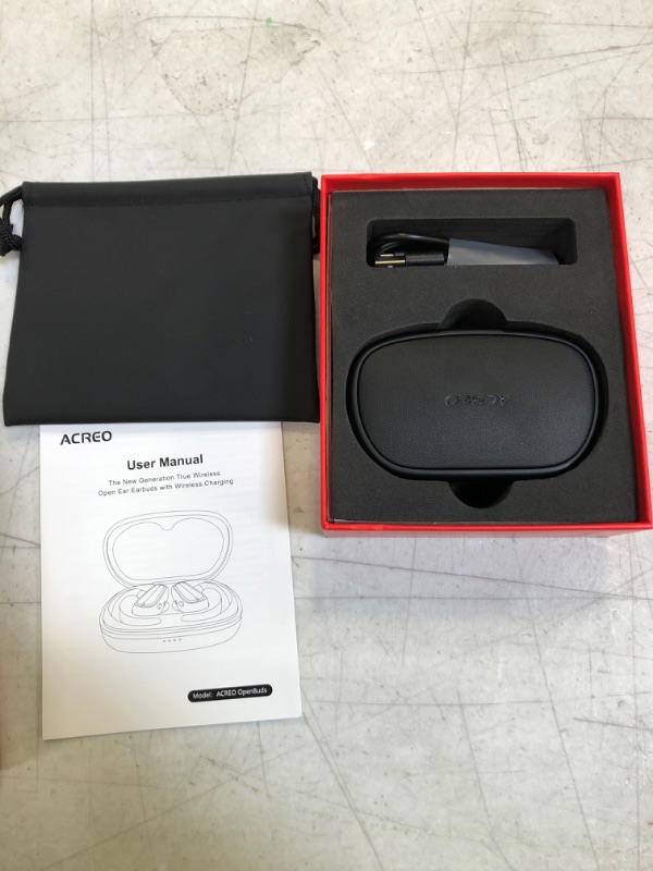 Photo 2 of  The Next Generation Open Ear Headphones, ACREO OpenBuds, True Wireless Earbuds with Earhooks, Bluetooth Workout Headphones, 18 Hours Playtime with Case