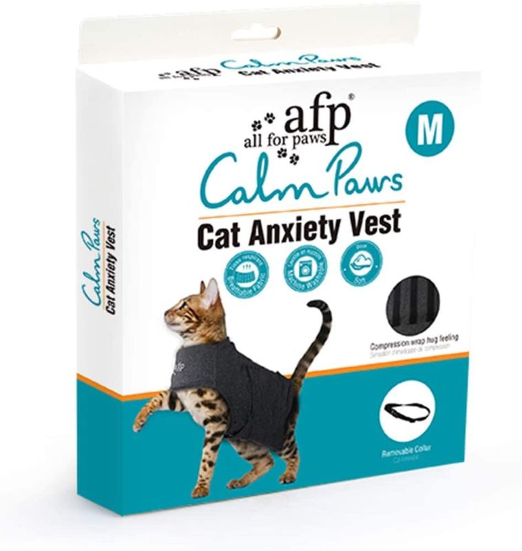 Photo 1 of -SIZE MEDIUM- All for Paws Adjustable Cat Anxiety Jacket-Anti Anxiety with Heart Beat and Stress Relief Calming Coat Functional Cats Clothes Cat Heart Beat Anxiety Calming Wrap for Cats
