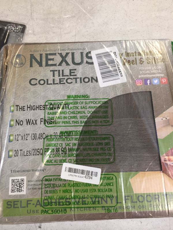 Photo 2 of Achim Nexus 12"x12" 1.2mm Peel & Stick Vinyl Floor Tiles 20 Tiles/20 Sq. Ft.
