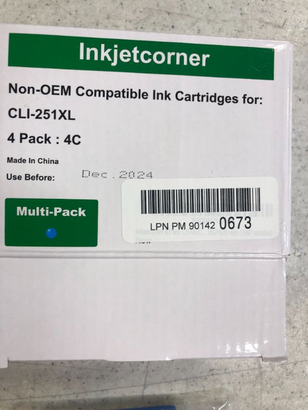 Photo 1 of Inkjetcorner Compatible Ink Cartridges Replacement for  CLI-251XL 4 pack 