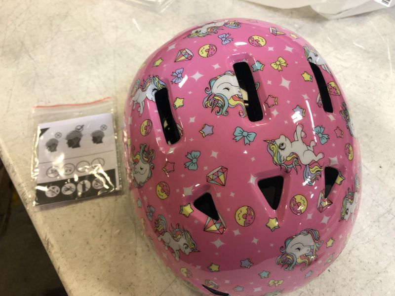 Photo 1 of girl helmet unicorns pink size 18 1/2-20 inches 