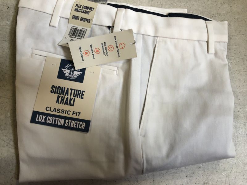 Photo 2 of Dockers Men's Classic Fit Signature Khaki Lux Cotton Stretch Pants, paper white, 32W x 32L

