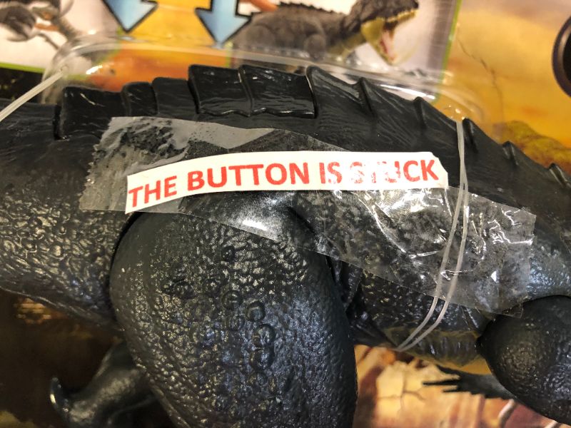 Photo 1 of Jurassic World Slash N Battle Scorpios Rex Action & Sound Dinosaur Figure Camp Cretaceous with Movable Joints,--button gets stuck 