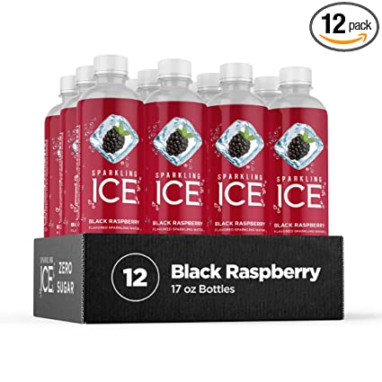 Photo 1 of 2 PACK Sparkling ICE, Black Raspberry Sparkling Water, Zero Sugar Flavored Water, with Vitamins and Antioxidants, Low Calorie Beverage, 17 fl oz Bottles (Pack of 12)  EXP MARCH 16 2022 

