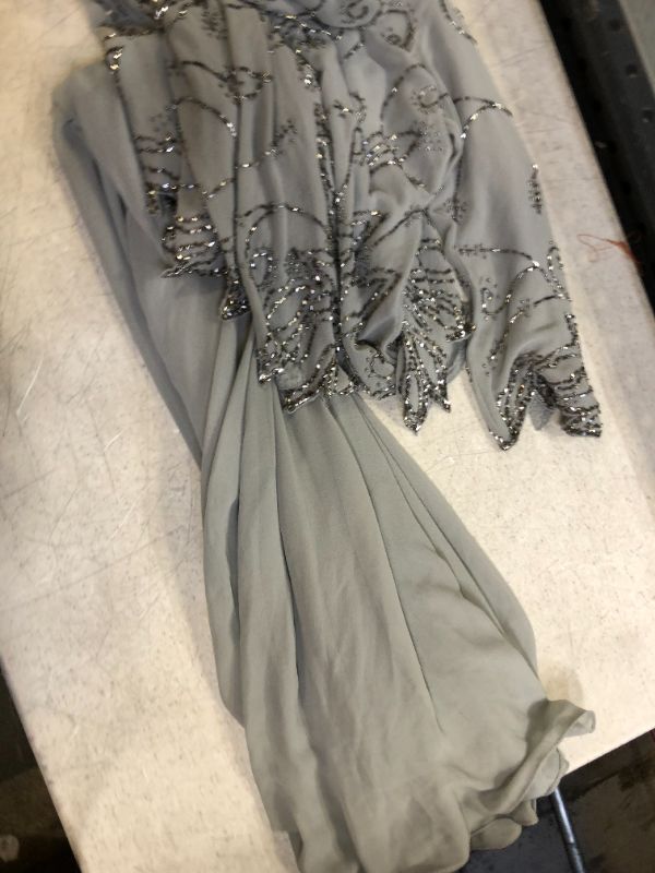 Photo 2 of J Kara Women's Petite Beaded Scallop Bodice Asymmetrical Gown SIZE 18W 
