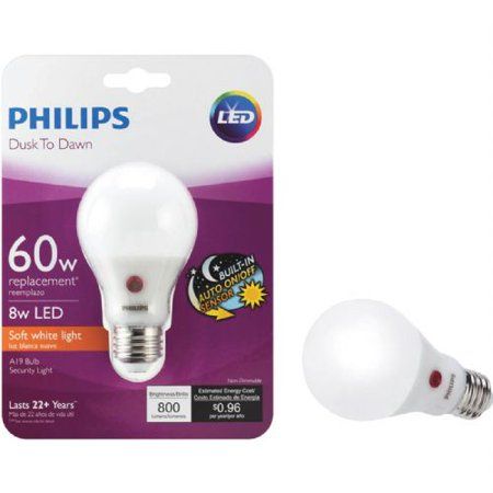 Photo 1 of 2 PACK Philips A19 Medium Dusk To Dawn LED Light Bulb
