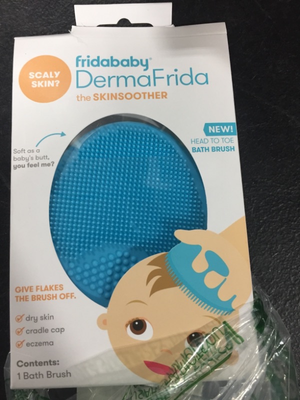 Photo 2 of DermaFrida The SkinSoother Baby Bath Silicone Brush by Fridababy | Baby Essential for Dry Skin, Cradle Cap and Eczema (1 Pack)
