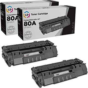 Photo 1 of LD Products Compatible Toner Cartridge Replacements for HP 80A CF280A (Black, 2-Pack) for use in Laserjet Pro 400: M401dn, M401dw, M401n & M425dn
