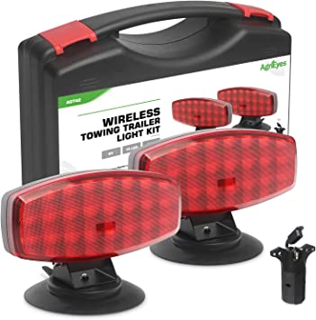 Photo 1 of Agrieyes Wireless Trailer Lights with Adjustable Bracket, Battery Magnetic Tow Lights with Strobe for Towing Trucks, Wrecker, RV, Camper, Boats
