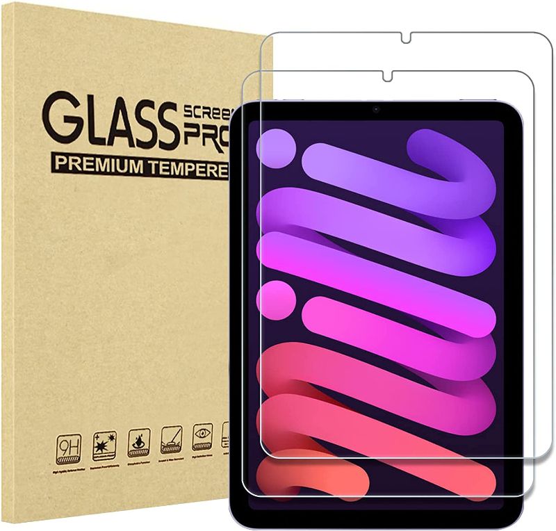 Photo 1 of (2 Pack) ProCase iPad Mini 6 Screen Protector 8.3 inch 2021, Tempered Glass Screen Film Guard Screen Protector for iPad Mini 6th Generation A2567 A2568 A2569 -Clear

