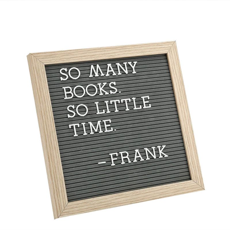 Photo 1 of Letter Board by Crystal Lemon, Felt Letter Board, 10x10 Inches, Changeable Wooden Message Board Sign, Wood Frame, Wall Mount, Free Standing(Gray)
