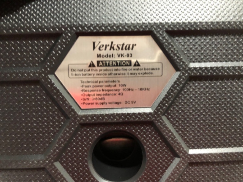 Photo 5 of PARTS ONLY!!! Verkstar Portable Karaoke Machine,Wireless Bluetooth Pa System Rechargeable Speaker
