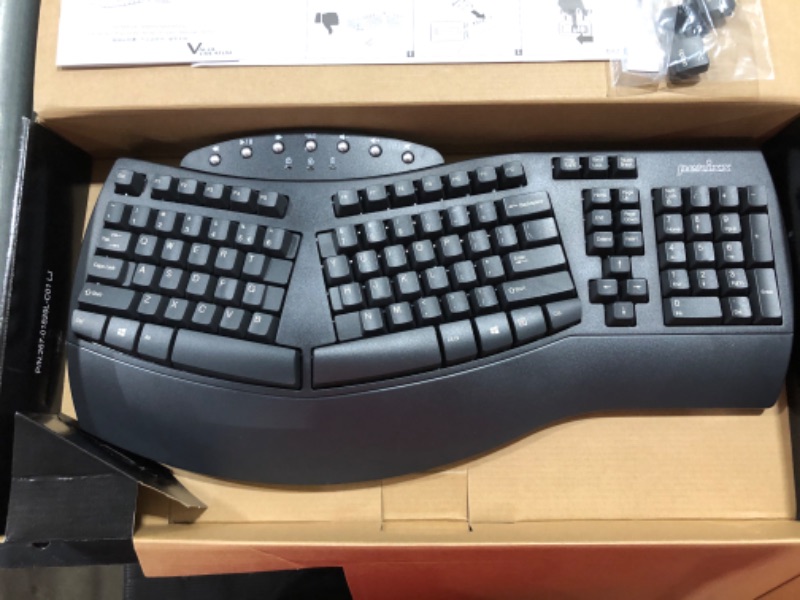 Photo 3 of Perixx Periboard-612 Wireless Ergonomic Split Keyboard with Dual Mode 2.4G and Bluetooth Feature, Compatible with Windows 10 and Mac OS X System, Black, US English Layout,
