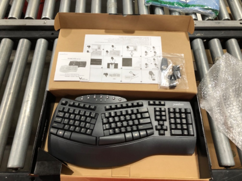 Photo 2 of Perixx Periboard-612 Wireless Ergonomic Split Keyboard with Dual Mode 2.4G and Bluetooth Feature, Compatible with Windows 10 and Mac OS X System, Black, US English Layout,
