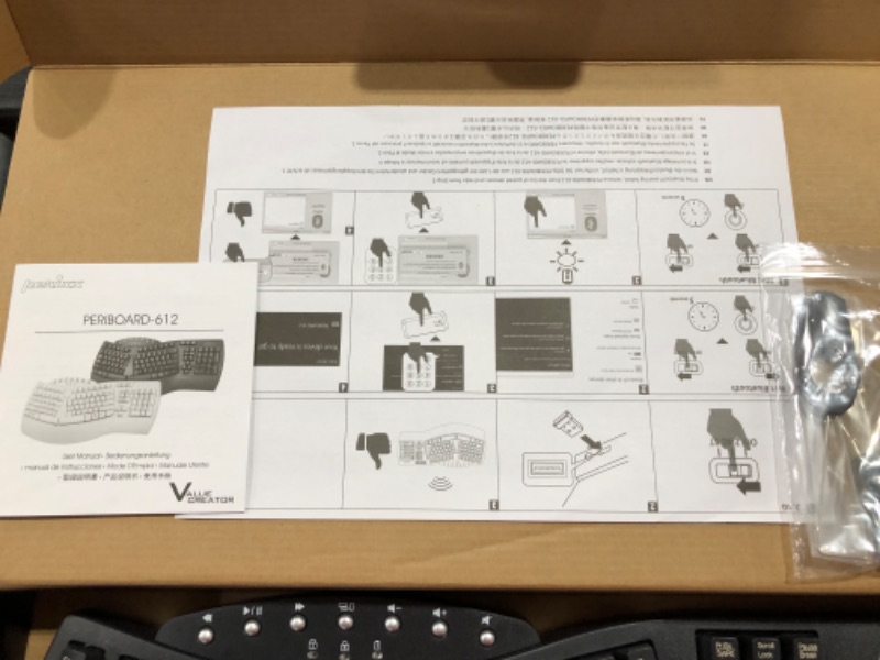 Photo 4 of Perixx Periboard-612 Wireless Ergonomic Split Keyboard with Dual Mode 2.4G and Bluetooth Feature, Compatible with Windows 10 and Mac OS X System, Black, US English Layout,
