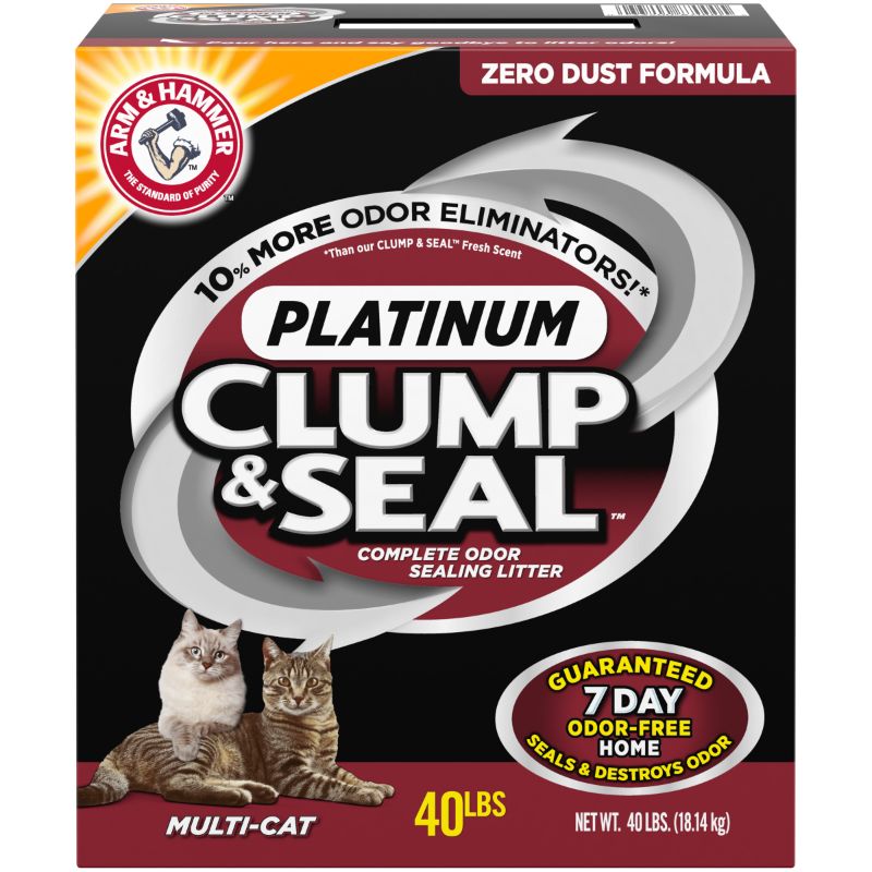 Photo 1 of Arm & Hammer Litter Platinum Clump & Seal Cat Litter, 40-lb Box
