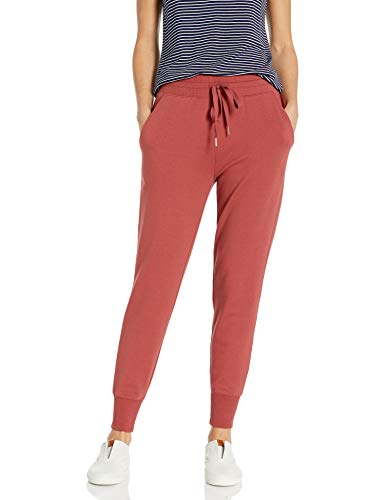 Photo 1 of Daily Ritual Women's Terry Cotton and Modal Drawstring Jogger Pant, Brick, SMALL
