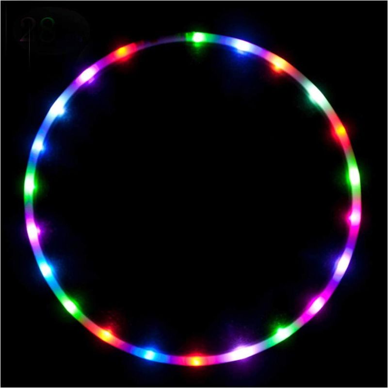 Photo 2 of willway 36 inch LED Hoop, 28 Color Strobing and Changing Hoop Light Up LED Dancing Hoops for Kids and Adults - Collapsible
