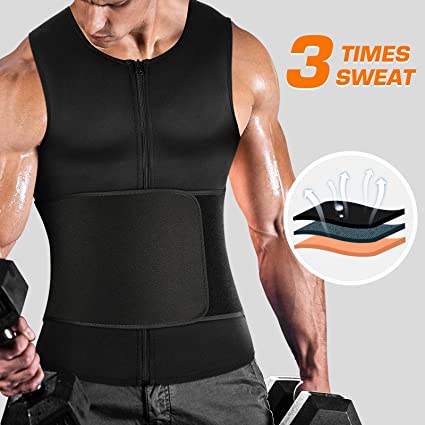 Photo 1 of Cimkiz Mens Sweat Sauna Vest for Waist Trainer Zipper Neoprene Tank Top, Adjustable Sauna Workout Zipper Suit 
SIZE XXL
