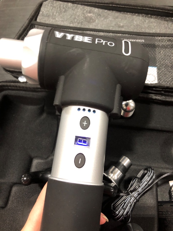 Photo 1 of Vybe Pro Muscle Massage Gun for Athletes - 9 Speeds, 8 Attachments - Powerful Handheld Deep Tissue Percussion Massager for Body, Back, Shoulder Pain - Quiet Portable Electric Therapy Fascia Gun
