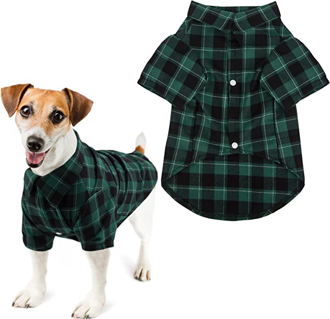 Photo 1 of Plaid Dog Shirt Pet Plaid Clothes Shirts for Small Medium Large Dogs Puppy Cats Dog Button Up Shirt
