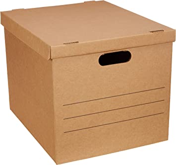 Photo 1 of Amazon Basics Medium Moving Boxes with Lid and Handles, 19 x 14.5 x 15.5 inches, 10-Pack
