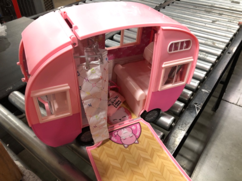 Photo 2 of Na Na Na Surprise Kitty-Cat Camper Playset, Pink Toy Car Vehicle for Fashion Dolls with Cat Ears & Tail, Opens to 3 Feet Wide for 360 Play, 7 Play Areas, Accessories, Gift for Kids Ages 5 6 7 8+ Years
