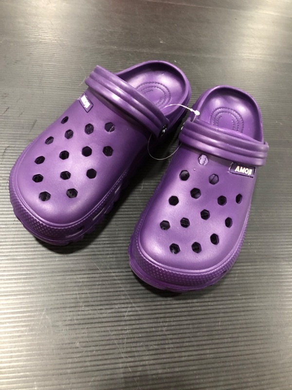 Photo 2 of Amoji Unisex Garden Clogs Shoes purple size 24