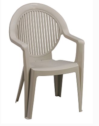 Photo 1 of  High Back Resin Chair – Taupe
