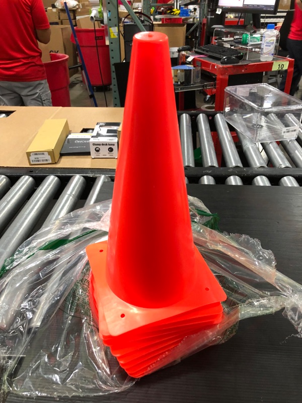 Photo 2 of  Plastic Traffic Cones - 10 Pack Thick Soccer Training Cones for Outdoor Activity 