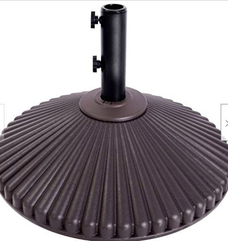 Photo 1 of ASTEROUTDOOR 100 lb Patio Umbrella Base 23" Diameter Round Heavy Duty Brown
