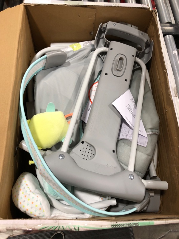 Photo 1 of Ingenuity 5-Speed Portable Baby Swing with Music, Nature Sounds & Battery-Saving Technology - Hugs & Hoots, Swing 'n Go, 0-9 Months/ SELLING FOR PARTS ONLY 
