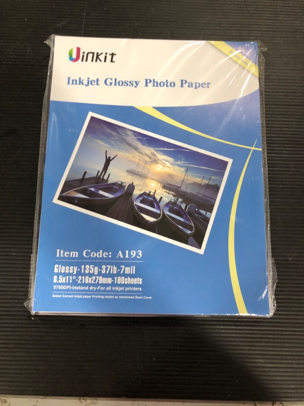 Photo 1 of Thin Inkjet Printer Brochure Flyer Paper Glossy 100 Sheets for DIY Chip Bag 8.5x11 36lb 100 pack Photos Picture For Inkjet Printing letter size A4 Instant Dry 135gsm 8.5 x 11 inches Uinkit
