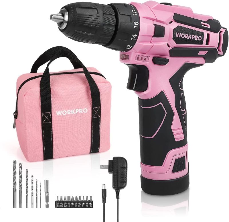 Photo 1 of WORKPRO Pink Cordless Drill Driver ---misisng charger
