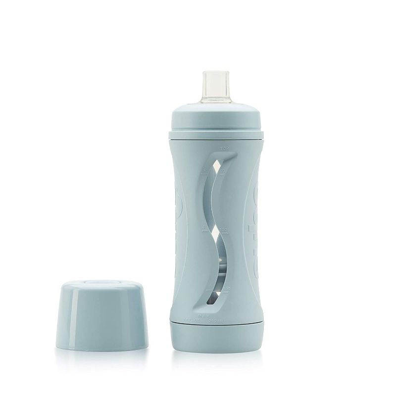 Photo 1 of Non Squeeze, No Mess Baby Food Bottle (Duck Egg Blue)
