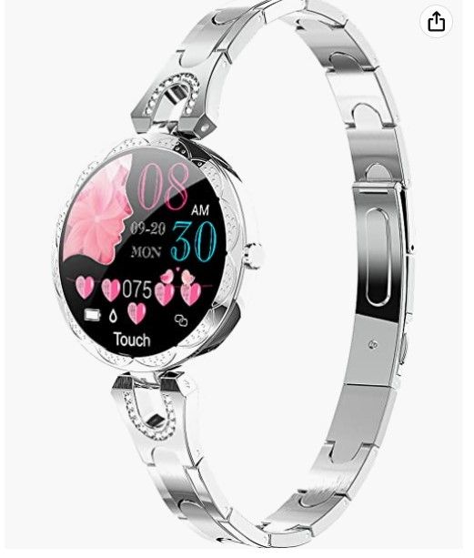 Photo 1 of Women Smart Watch for Android iOS Phone Fitness Tracker Heart Rate Blood Pressure Waterproof Activity Tracker Pedometer Step Calories Counter Sleep Monitor Health Exercise Luxury Fashion Smartwatch
