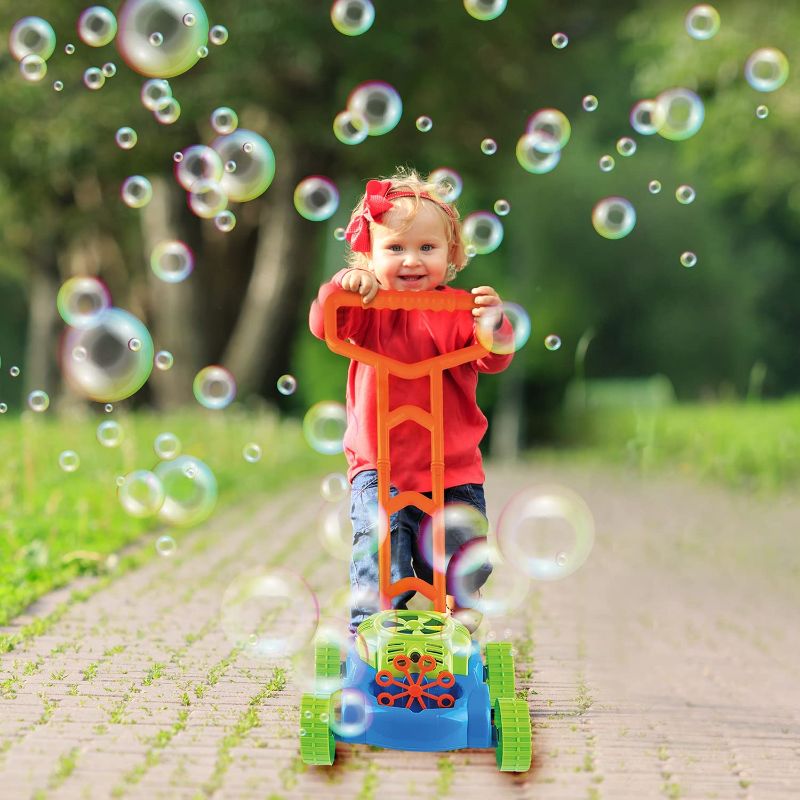 Photo 1 of BUBBLE MAKERToyVelt Bubble Lawn Mower for Kids - Automatic Bubble Machine with Music Sounds Best Toddler Boy Toys Plus 4 x Bottles of Solution & 4 x Sticks - for Boys & Girls Ages 3 -12 Years Old
