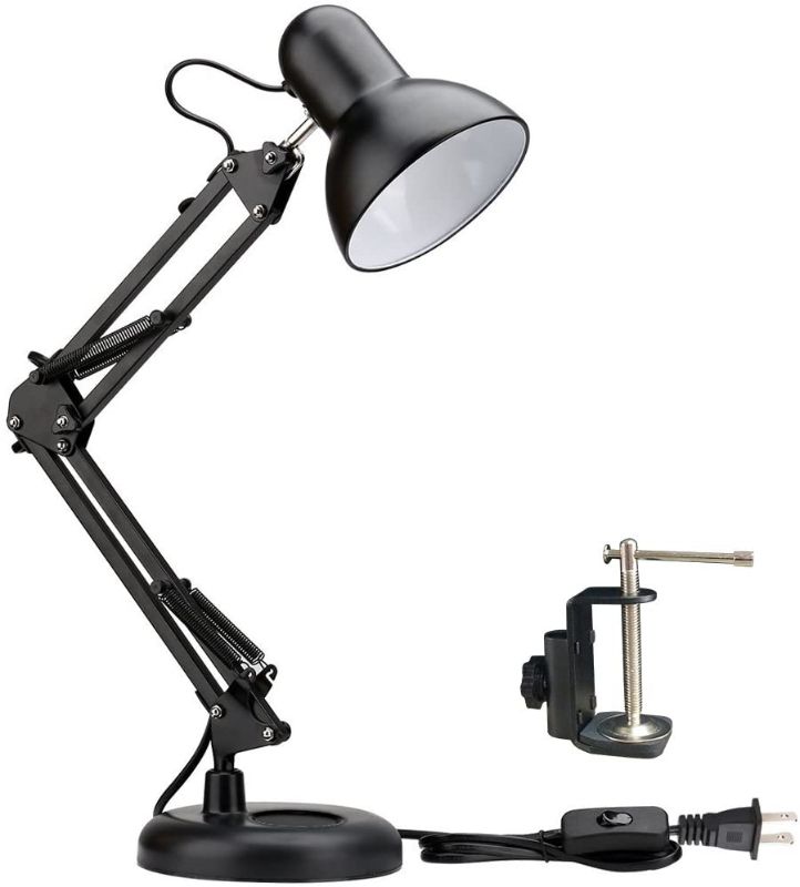 Photo 1 of PowerKing Metal Swing Arm Desk Lamps, Adjustable and Flexible, Feading with Base and Clip 2-in-1 Function