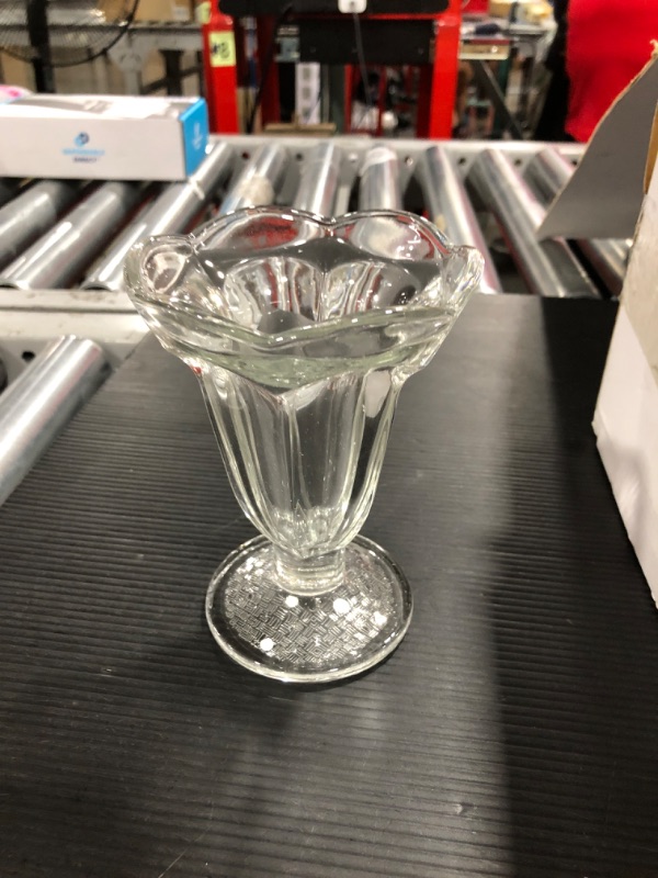 Photo 1 of Vikko 7.5-Ounce Footed Ice Cream Cups | Classic Sundae Style Glass Cups – Thick and Durable – For Sundaes, Milkshakes, Ices, Desserts, and More – Set of 6 Dessert Glasses – 3.8” x 5”
