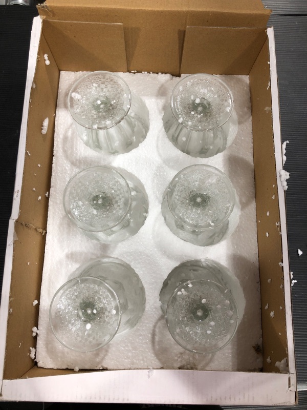 Photo 1 of Vikko 7.5-Ounce Footed Ice Cream Cups | Classic Sundae Style Glass Cups – Thick and Durable – For Sundaes, Milkshakes, Ices, Desserts, and More – Set of 6 Dessert Glasses – 3.8” x 5”
