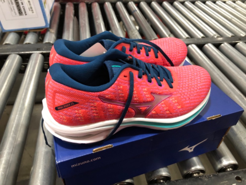 Photo 3 of Mizuno Women's Wave Rider 25 Waveknit Running Shoes Cayenne-Phlox Pink, 10 - Women's Running at Academy Sports
