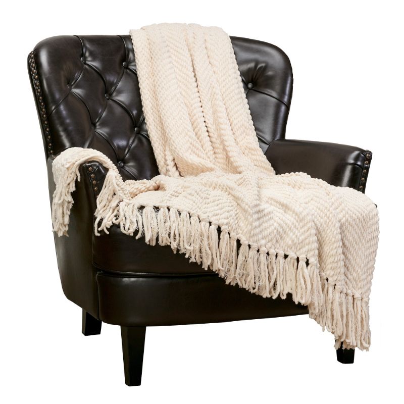 Photo 1 of Chanasya Textured Knit Throw Blanket with Tassels
