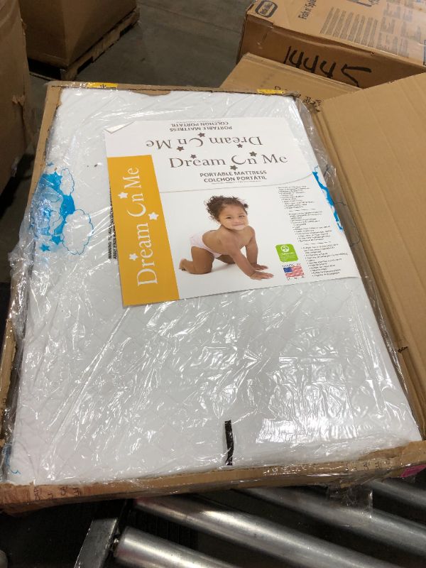 Photo 2 of Dream On Me Holly 3” Fiber Portable/Mini Crib Mattress I Waterproof I Green Guard Gold Certified | Dual-Sided Mattress I Vinyl Cover I Mini Crib Mattress