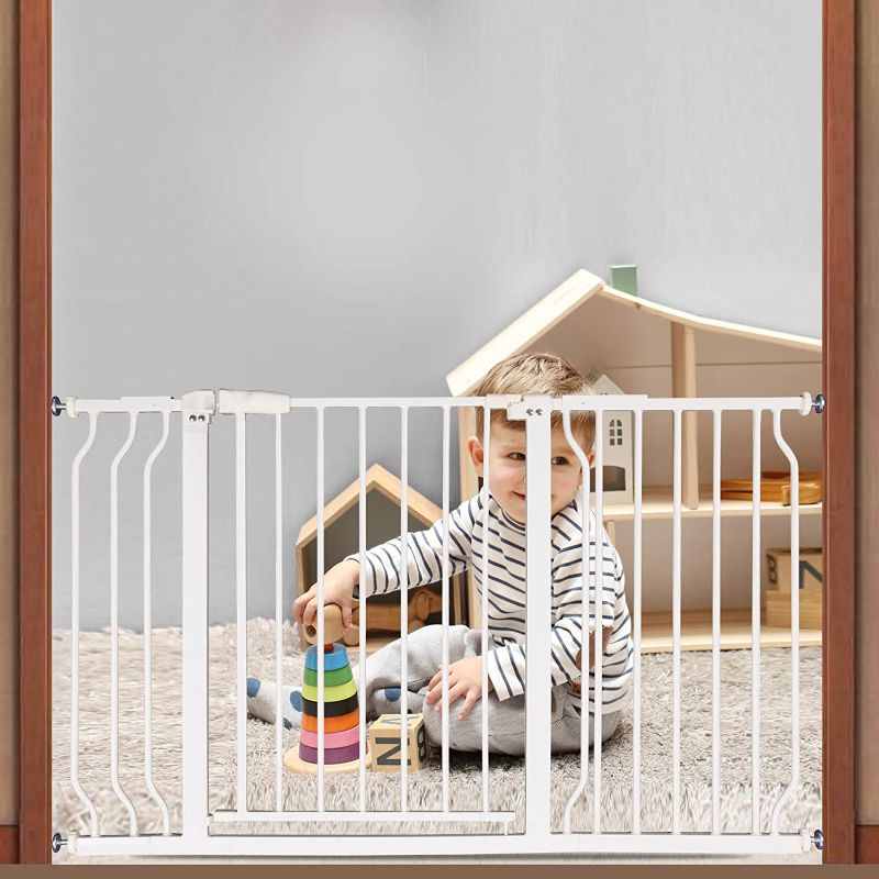 Photo 1 of BalanceFrom Easy Walk-Thru Safety Gate for Doorways and Stairways with Auto-Close/Hold-Open Features, Multiple Sizes

SZ- 43.3- 52.7 inch, white