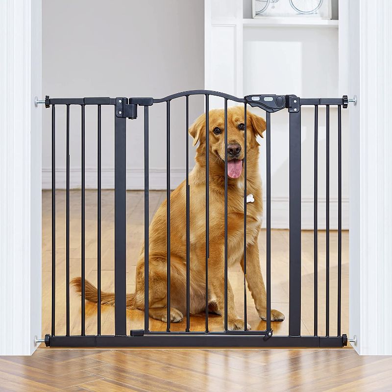 Photo 1 of InnoTruth Wide Baby Gate for Dogs, Auto Close Pet Gate 29" to 39.6" Width with 30" Height, Extra Tall Safety Coverage for Stairs, Hallways, Bedrooms, Child Puppy Gate No Drill