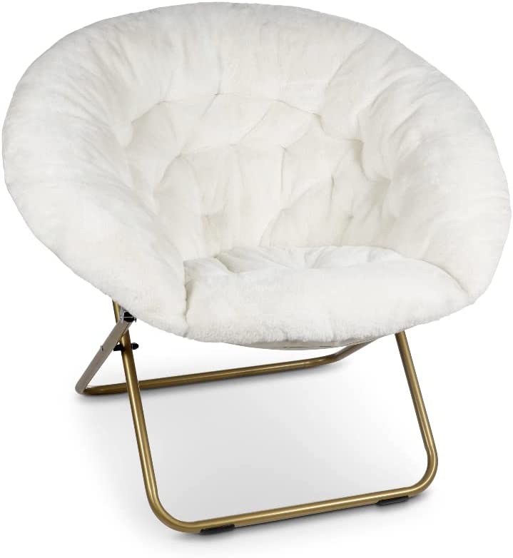 Photo 1 of Milliard Cozy Chair/Faux Fur Saucer Chair for Bedroom/X-Large (White)